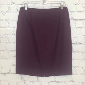 NWT J Crew The Pencil Skirt Size 6 Wool Burgundy Purple